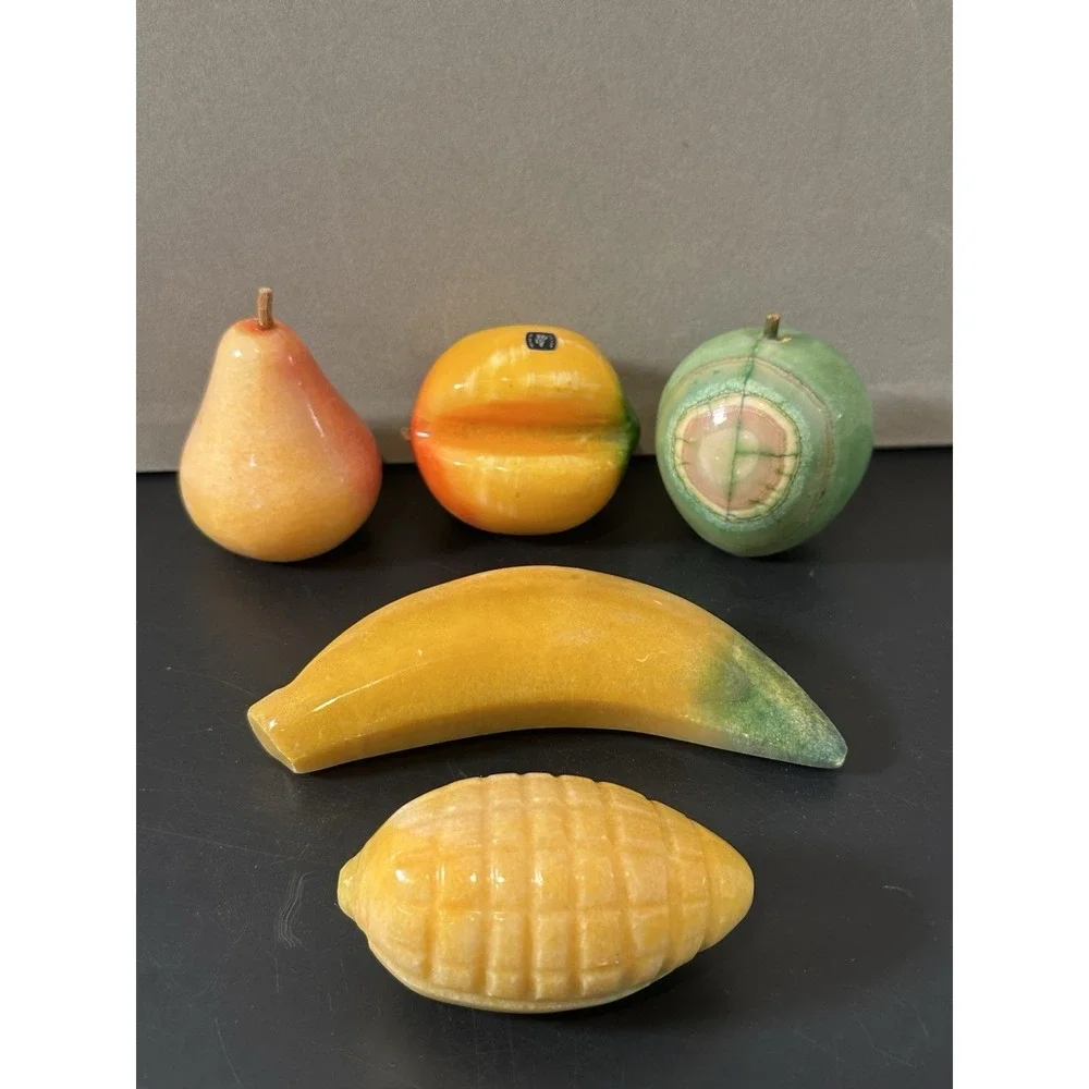 fruit‎ Stone paperweight Lot Of 5